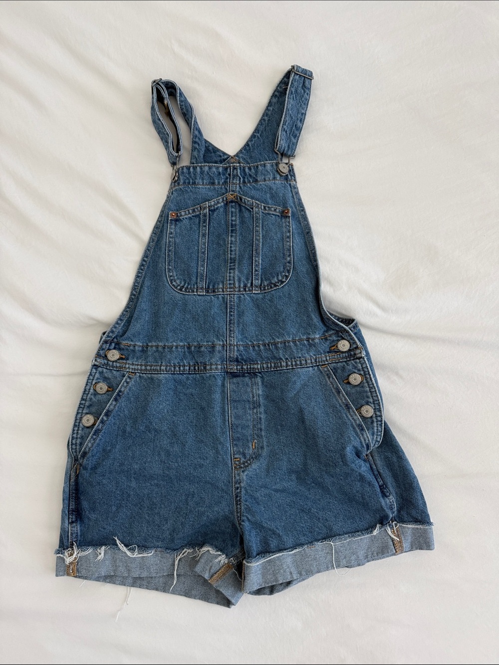 Old Navy Medium Blue Denim Short Overalls